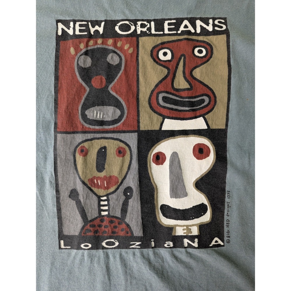 vtg. Big Hed Designs 1995 The‎ Big Easy New Orleans Looziana Single Stitch Shirt
